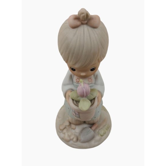 Precious Moments May Figurine 110035 Enesco Porcelain 1987 Flowers No Box - Picture 2 of 10